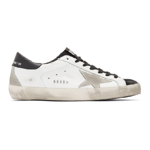 golden goose white & black superstar sneakers