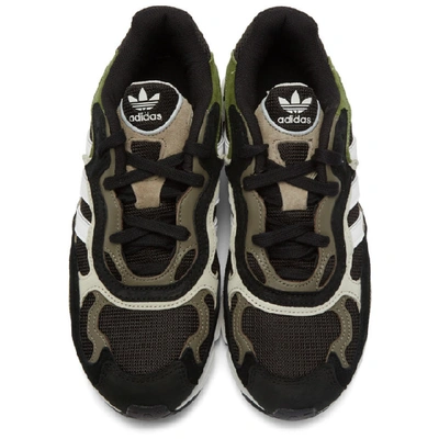 Shop Adidas Originals Black And White Temper Run Sneakers In Blackwht