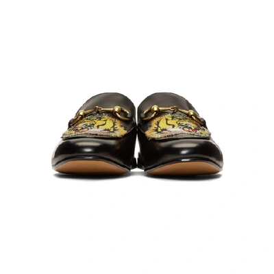 Shop Gucci Black Tiger Princetown Slippers In 1000 Black