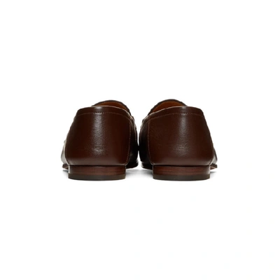 Shop Gucci Brown Web Brixton Loafers In Light Brown