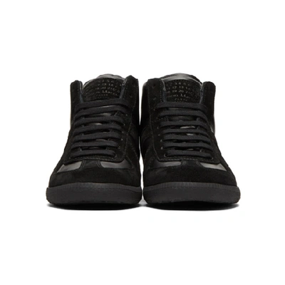 Shop Maison Margiela Black Replica High-top Sneakers In 900 Black