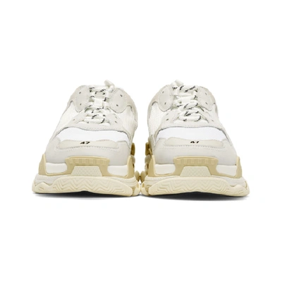 Shop Balenciaga White Triple S Sneakers In 9000 White