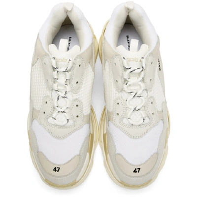Shop Balenciaga White Triple S Sneakers In 9000 White