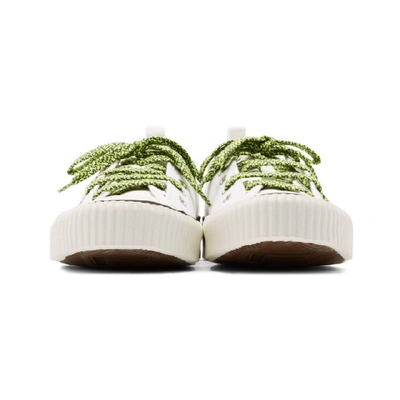 Shop Lanvin White Canvas Logo Sneakers In 01 Opt Whit