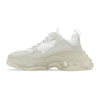 Shop Balenciaga White Triple S Clear Sole Sneakers In 9000blanc