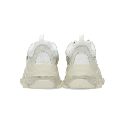 Shop Balenciaga White Triple S Clear Sole Sneakers In 9000blanc