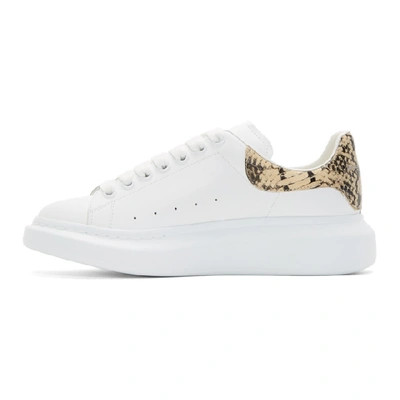 Shop Alexander Mcqueen White Snake Oversized Sneakers