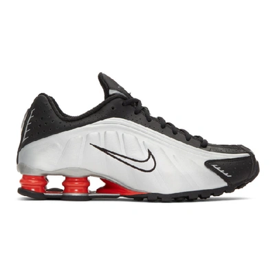 Shop Nike Black And Silver Shox R4 Sneakers In 008 Blackme