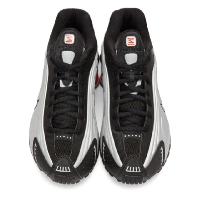 Shop Nike Black And Silver Shox R4 Sneakers In 008 Blackme
