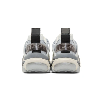 Shop Diesel White And Grey S-kipper Low Trek Sneakers In H7650 Strwh