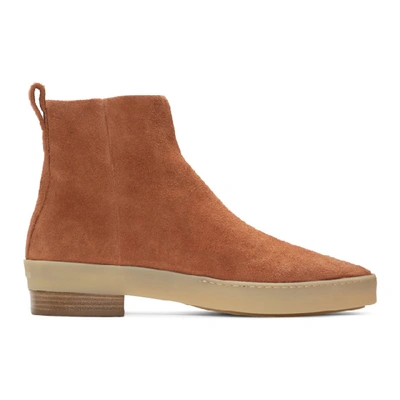 Shop Fear Of God Red Sante Fe Chelsea Boots In Stone Mountain Red