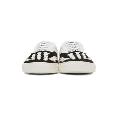 Shop Amiri Black And White Skeleton Toe Sneakers In Blkwhtwht