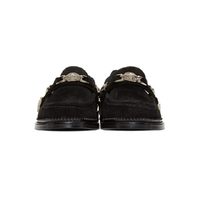 Shop Toga Virilis Black Suede Loafers In Aj826 Black
