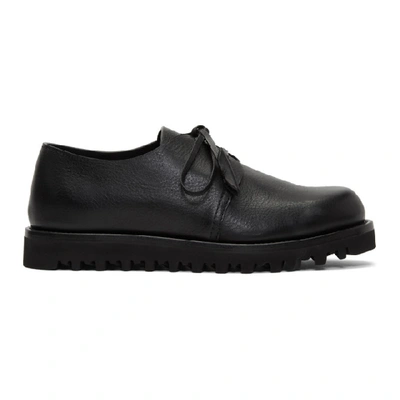 Shop Giorgio Armani Black Lug Sole Derbys In 00020 Black