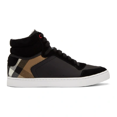 Shop Burberry Black Reeth High-top Sneakers