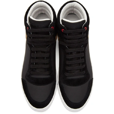 Shop Burberry Black Reeth High-top Sneakers