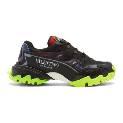 Shop Valentino Black  Garavani Climber Sneakers In K8m Nero Ne