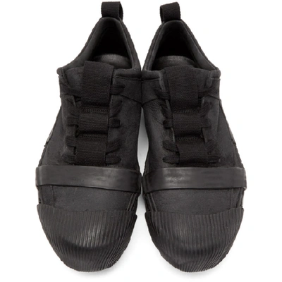 Shop Boris Bidjan Saberi Black Waxed Sneakers