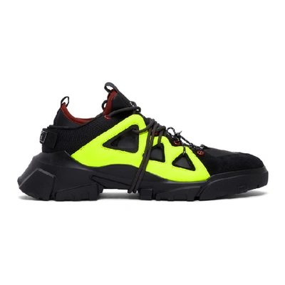 Shop Mcq By Alexander Mcqueen Black Orbyt Mid Sneakers In Black/neon/multi