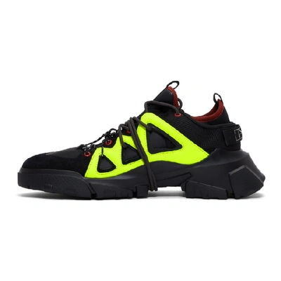 Shop Mcq By Alexander Mcqueen Black Orbyt Mid Sneakers In Black/neon/multi