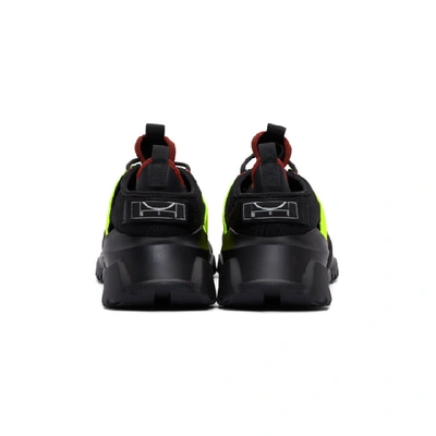 Shop Mcq By Alexander Mcqueen Black Orbyt Mid Sneakers In Black/neon/multi