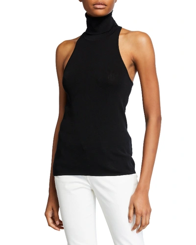 Shop A.l.c Paltrow Racerback Turtleneck Top In Black