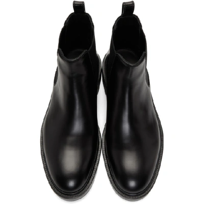 Shop Valentino Black  Garavani 'vltn' Chelsea Boots