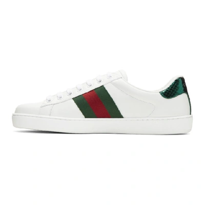 Shop Gucci White Ace Tiger Sneakers In 9064 Multi