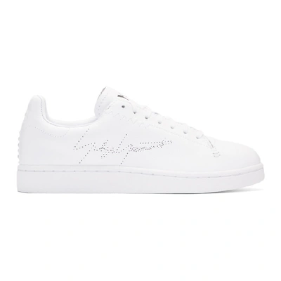 Shop Y-3 White Yohji Court Sneakers In Whtwhtblk