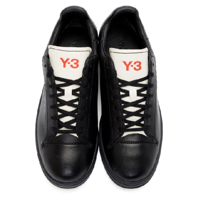 Shop Y-3 Black Yohji Court Sneakers In Blkblkwht