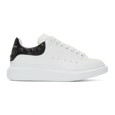 Shop Alexander Mcqueen White & Black Studded Oversized Sneakers