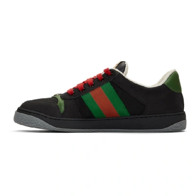 Shop Gucci Black Screener Sneakers In 1098 Nero/b