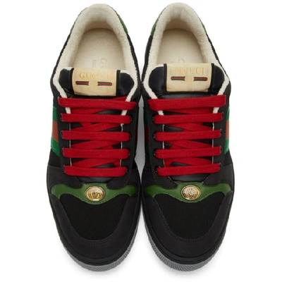 Shop Gucci Black Screener Sneakers In 1098 Nero/b
