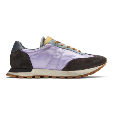 Shop Maison Margiela Purple And Grey Runner Sneakers In H1300 Viola