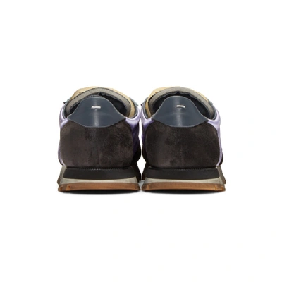 Shop Maison Margiela Purple And Grey Runner Sneakers In H1300 Viola