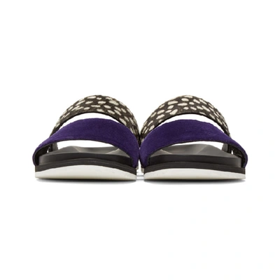 Shop Haider Ackermann Black And Purple Spotted Sandals In Peritoviole