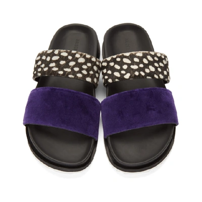 HAIDER ACKERMANN 黑色 AND 紫色波点双带凉鞋