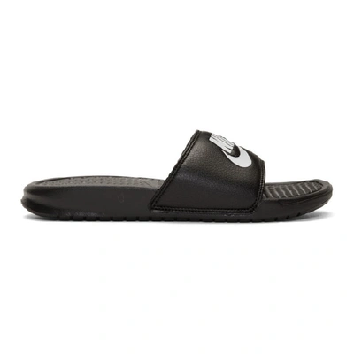 Shop Nike Black Benassi Slides In 090blackwhi