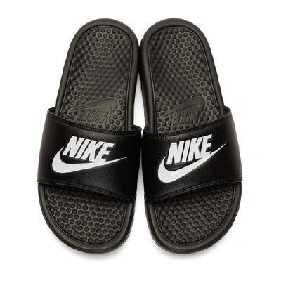 Shop Nike Black Benassi Slides In 090blackwhi