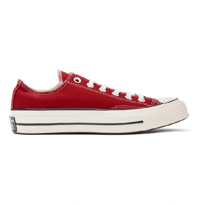 Shop Converse Red Chuck 70 Low Sneakers In Enamelred