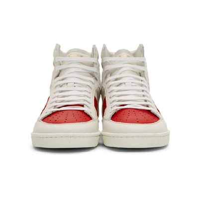 SAINT LAURENT 白色 AND 红色 COURT CLASSIC SL/10 高帮运动鞋