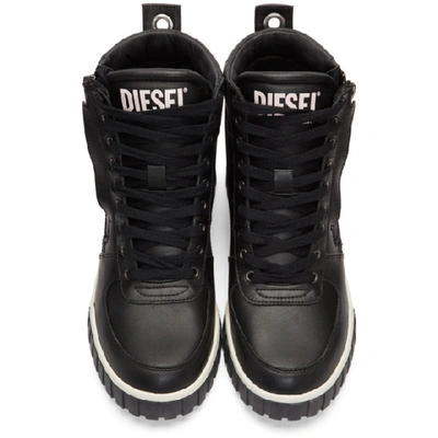 Shop Diesel Black S-rua Mid Sneakers In T8013 Black