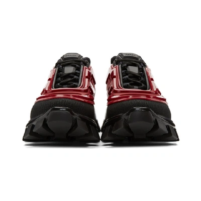 Shop Prada Black & Red Cloudbust Thunder Sneakers In Black/red