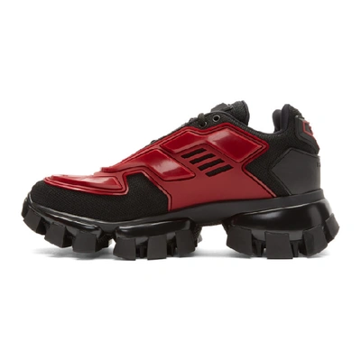 Shop Prada Black & Red Cloudbust Thunder Sneakers In Black/red