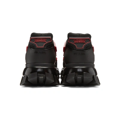 Shop Prada Black & Red Cloudbust Thunder Trainers In Black/red