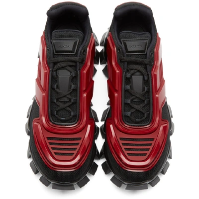 Shop Prada Black & Red Cloudbust Thunder Trainers In Black/red