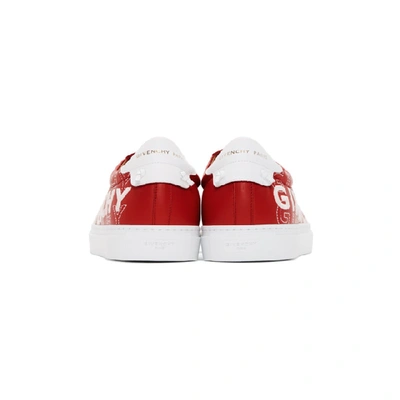 GIVENCHY 红色 AND 白色 URBAN KNOT 徽标运动鞋