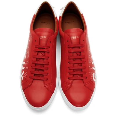 Shop Givenchy Red & White Urban Knot Shift Logo Sneakers