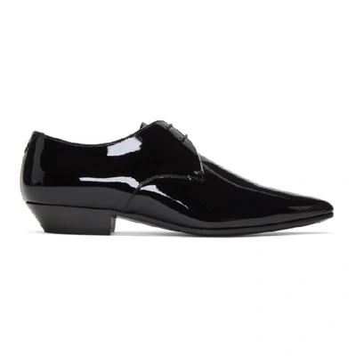 Shop Saint Laurent Black Patent Jonas Derbys