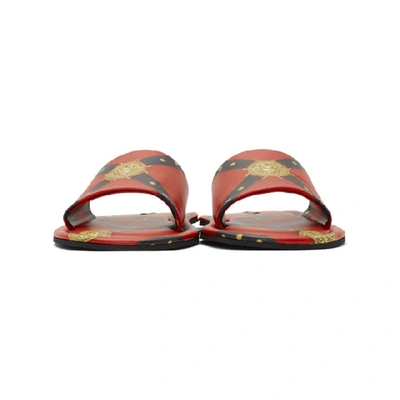 Shop Versace Red Bondage Sandals In K016o Paaor